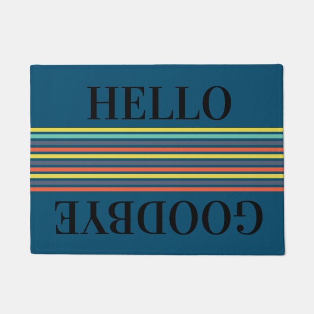 Paillasson Stripes Bonjour Adieu Customisé Doormat (Devant)