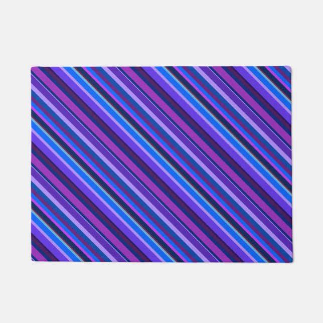 Paillasson stripes en bleu et purple (Devant)