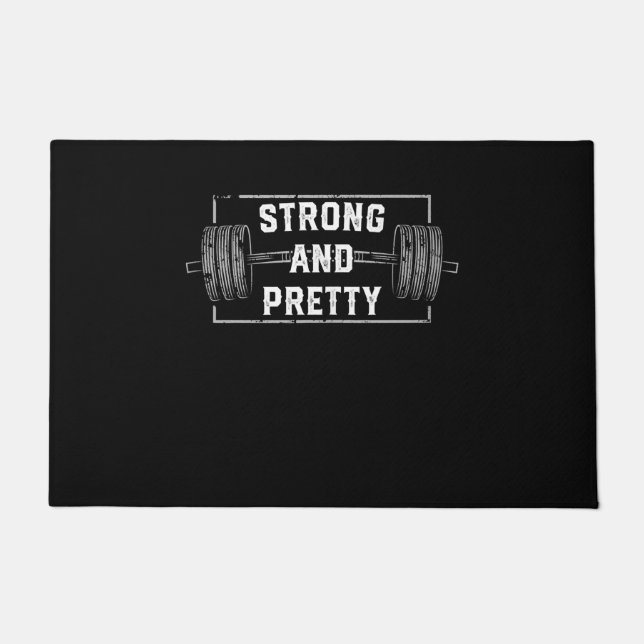 Paillasson Strong and Pretty Funny Gym Quotes Tank Top (Devant)