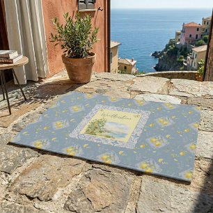 Paillasson Studio Riviera italienne, côte aquarelle signature