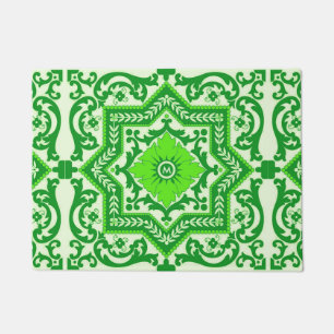 Paillasson Style céramique Azulejo Vintage Monogramme Ornemen