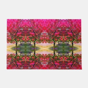 Paillasson Style monet rose paysage d'automne, feuille rose