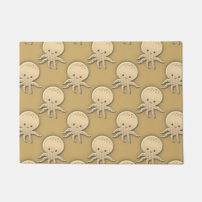 Paillasson Style vintage Sepia Baby Octopus (Devant)