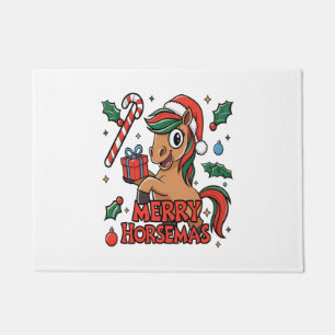 Paillasson Sublimation drôle de cheval, joyeux Horsemas