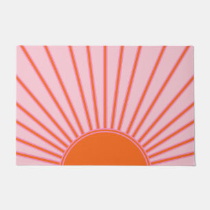Paillasson Sun Sunrise Pastel Rose Et Orange Sunshine
