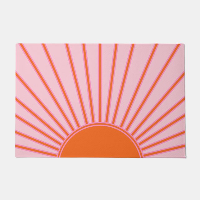 Paillasson Sun Sunrise Pastel Rose Et Orange Sunshine (Devant)