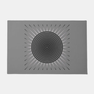 Paillasson Sunburst géométrique moderne - Hématite foncé gris