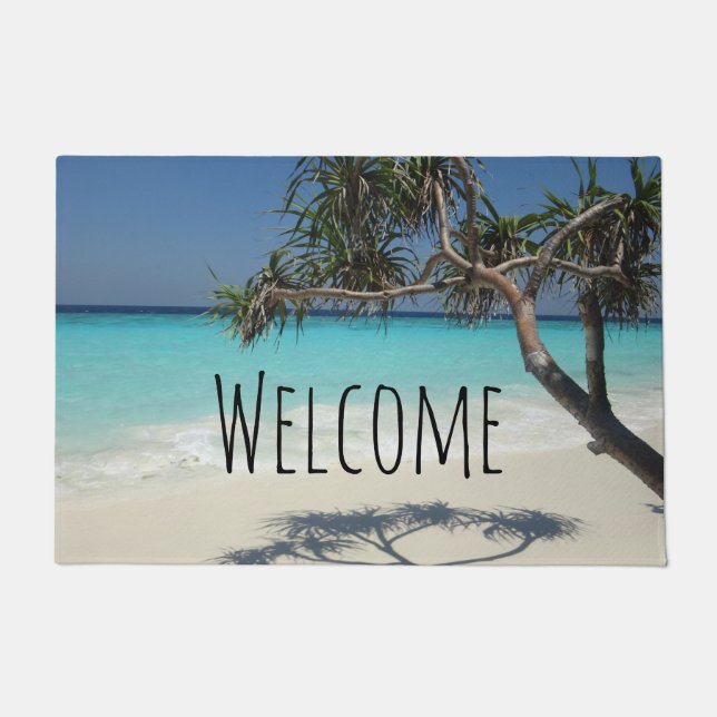 Paillasson Sunny Tropical Beach Ocean Paradise Bienvenue (Devant)