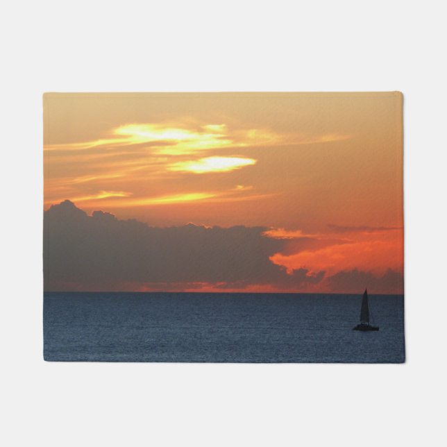 Paillasson Sunset Clouds and Sailboat Seascape (Devant)