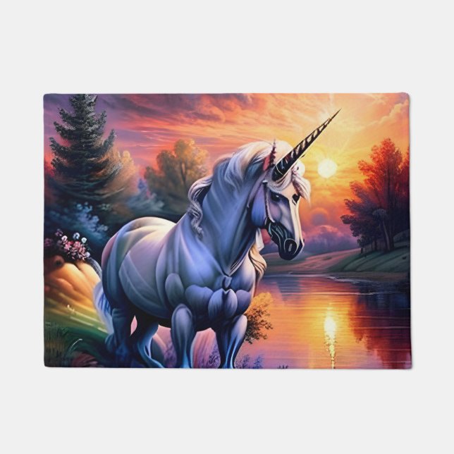 Paillasson Sunset Lake River Unicorn Seven (Devant)