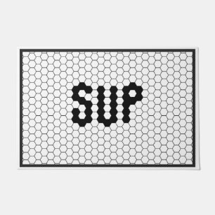 Paillasson Sup Trendy Faux Carrelage noir et blanc Porte Mat