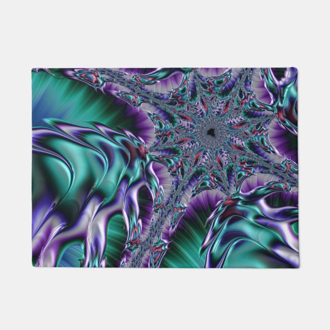 Paillasson Super Trippy Funky Psychedelic Fractal Art (Devant)