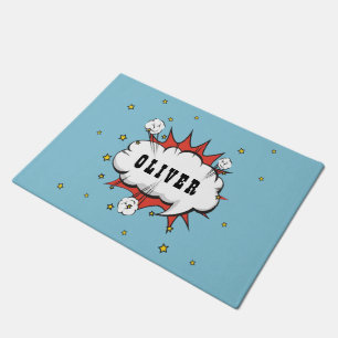 Paillasson Superhero Comic Speech Bubble Boy Name