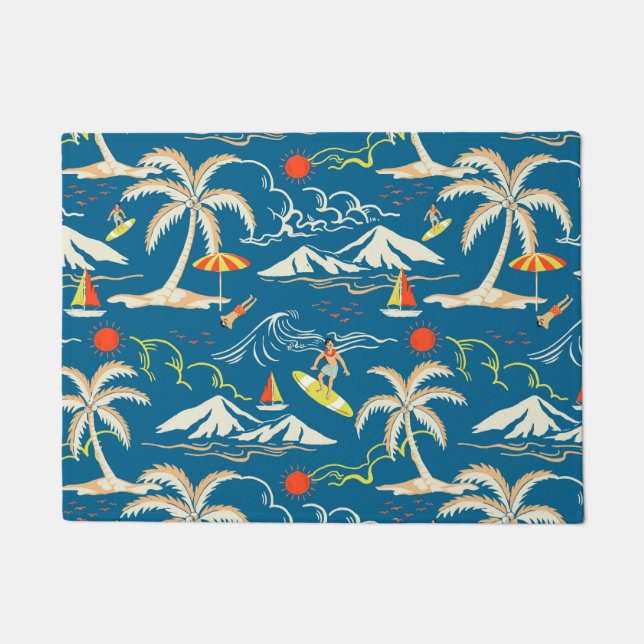 Paillasson Surf tropical île motif à thème (Devant)