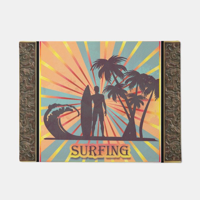 Paillasson Surfer fille porte Mat (Devant)