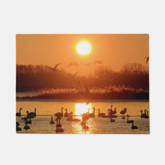 Paillasson Swans au lever du soleil