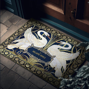 Paillasson Swans Rush et Iris Art Déco Gold Décor Vintage