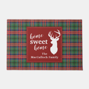 Paillasson Sweet Home Tartan MacCulloch Personnalisé Plaid