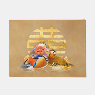 Paillasson Symbole canard mandarin et double bonheur