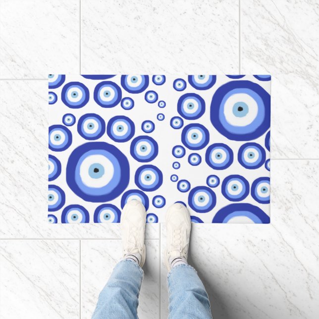 Paillasson Symbole de bonne chance de l'oeil grec Motif (Intérieur)