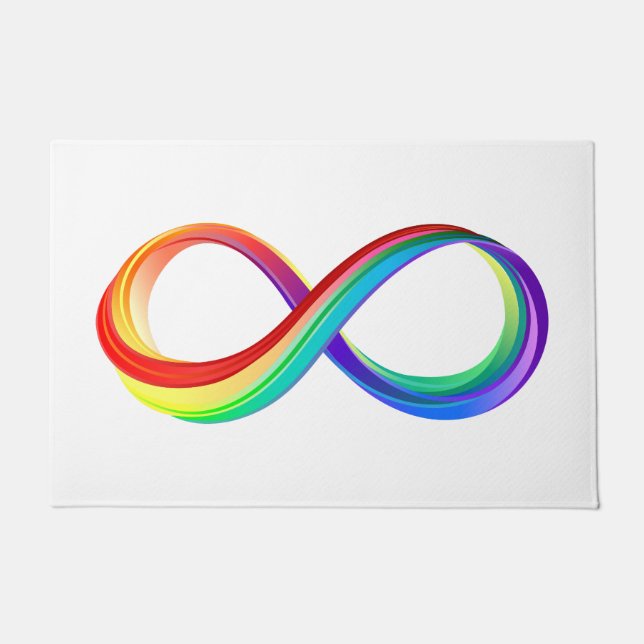 Paillasson Symbole d'infinité arc-en-ciel stratifié (Devant)