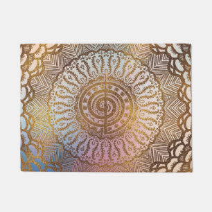 Paillasson Symbole doux de Choku Rei de pastel et d'or dans
