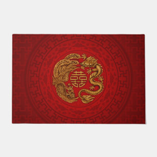 Paillasson Symbole du Bonheur avec Phoenix et Dragon