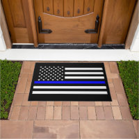 Symbole mince ligne bleue US Drapeau design graphi