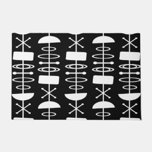 Paillasson Symboles Abstraits de l'ère atomique Noir Blanc