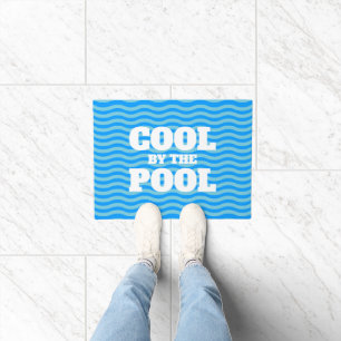 Paillasson Sympa au bord de la piscine lignes d'onde d'eau bl