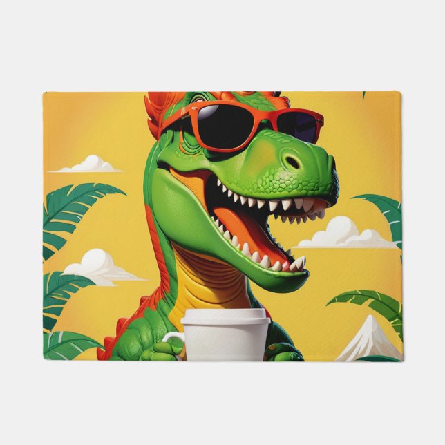 Paillasson T-Rex Dinosaur Drôle (Devant)