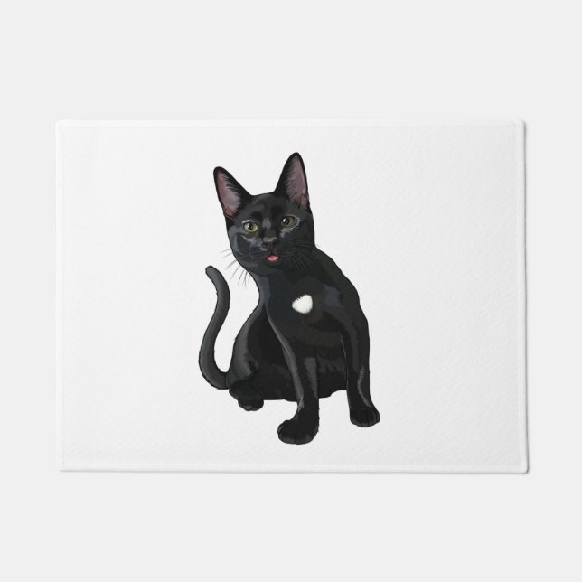 Paillasson T-Shirt Classique Blep Chat Noir Ridicule (Devant)