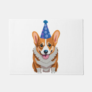 Paillasson T-shirt classique Corgi bleu Anniversaire