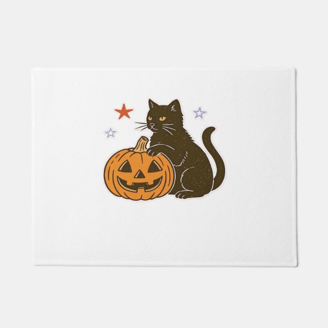 Paillasson T-shirt classique éffrayant pour Halloween Kitty (Devant)