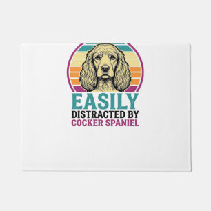 Paillasson T-shirt vintage Cocker Spaniel facilement distrait
