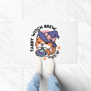 Paillasson Tabby Witch Brew – Joli Design de Chat d'Halloween
