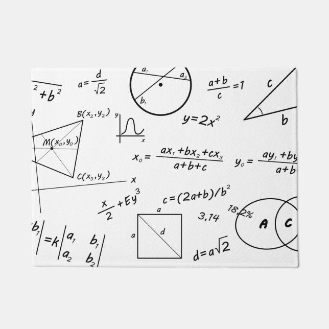Paillasson Tableau blanc d'algèbre de maths géométrie (Devant)