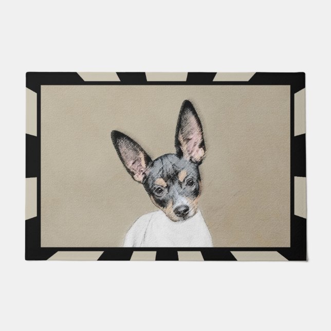 Paillasson Tableau Rat Terrier - Cute Original Chien Art (Devant)
