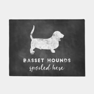 Paillasson Tableau vintage de chiens de basset ici corrompu