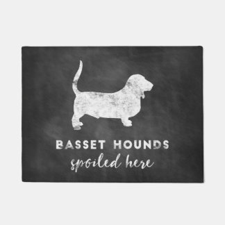 Paillasson Tableau vintage de chiens de basset ici corrompu