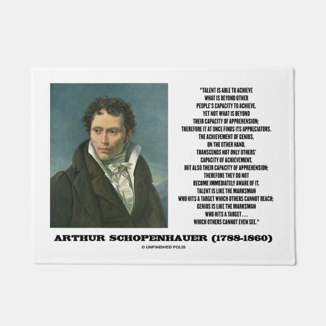 Paillasson Talent d'Arthur Schopenhauer contre la citation de (Devant)