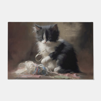 Paillasson Tangup Dans Fun Black and White Kitten