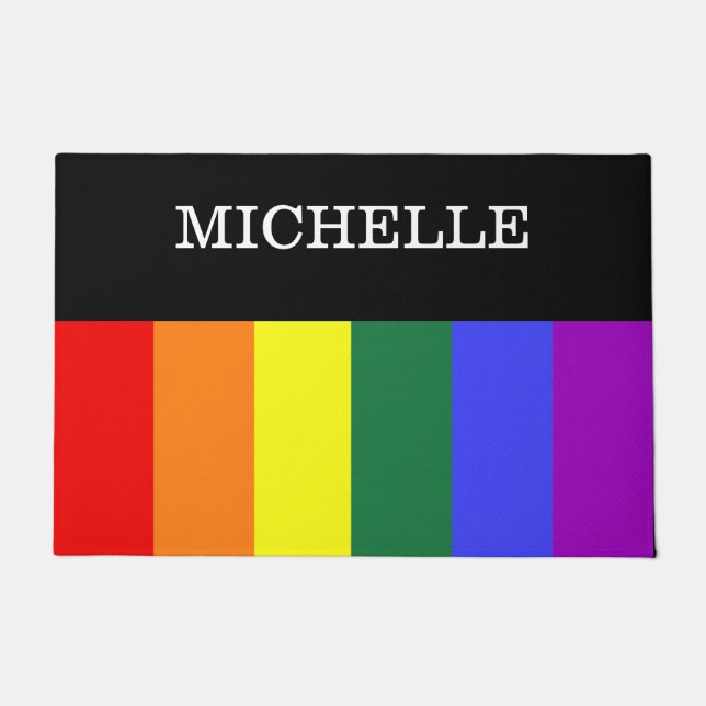 Paillasson Tapete Capacho Orgulho Gay Rainbow Personalizado (Devant)