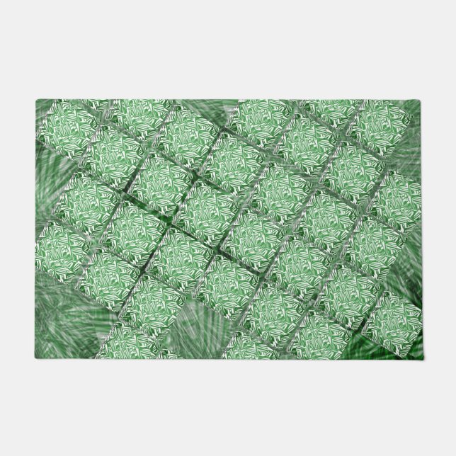 Paillasson Tapete com pequenos quadrados verdes e 'falha' (Devant)