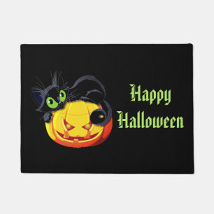 Paillasson Tapis-Chat/citrouille de porte de Halloween
