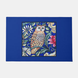 Paillasson Tapisserie de hibou de William Morris, beige et bl