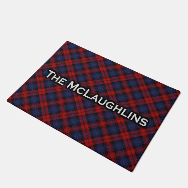 Paillasson Tartan écossais de McLaughlin MacLachlan de clan (Incliné)