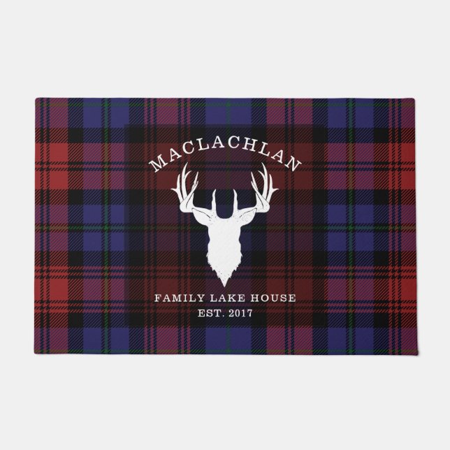 Paillasson Tartan Plaid Clan MacLachlan Family Lake House (Devant)