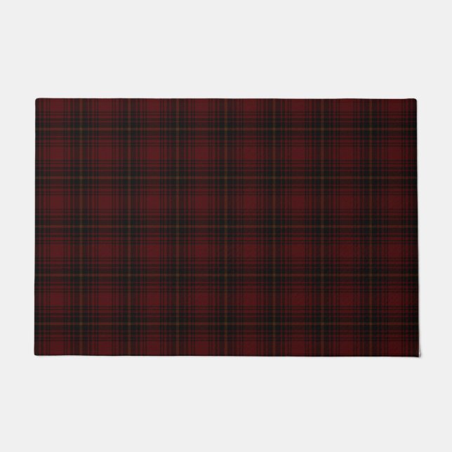 Paillasson Tartan Plaid Motif Écossais Rouge Et Noir (Devant)