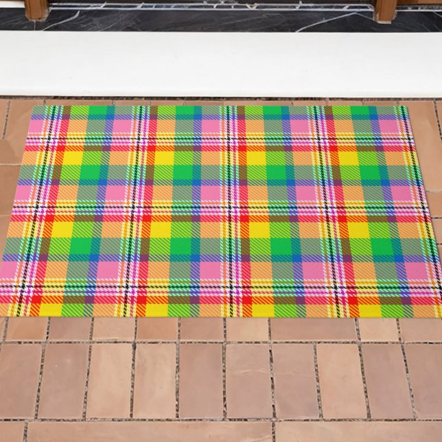 Paillasson Tartan vert rose (Créateur téléchargé)